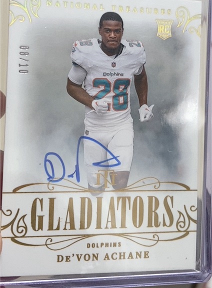 2023 Panini National Treasures #07 De'Von Achane — front