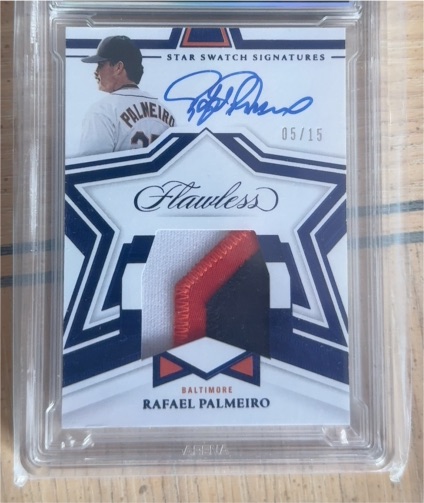2023 Panini Flawless Star Swatch Signatures #SSS-RP Rafael Palmeiro — front