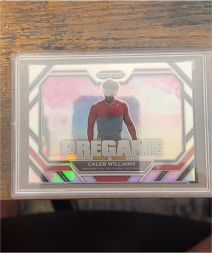 2023 Panini Prizm Draft Picks #PG-11 Caleb Williams Pregame Silver Prizm SSP — front