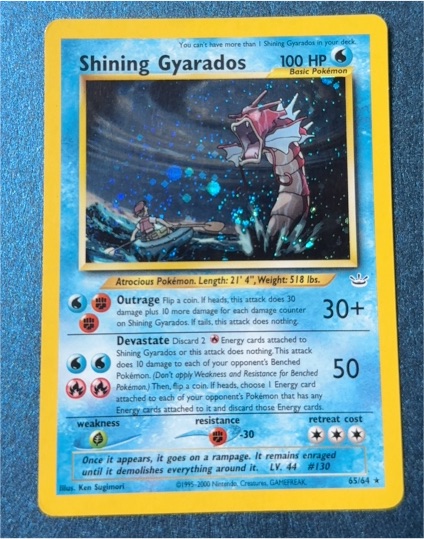 2000 Neo Revelation #65 Shining Gyarados — front