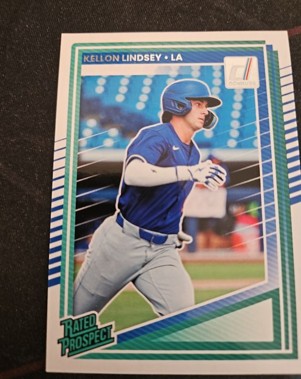 2025 Donruss #191 Kellon Lindsey Rated Prospect Dodgers — front