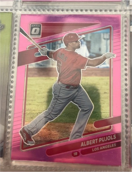 2021 Panini Donruss Optic #105 Albert Pujols Pink Prizm — front