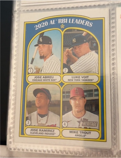 2021 Topps Heritage #88 2020 AL RBI Leaders Mike Trout — front