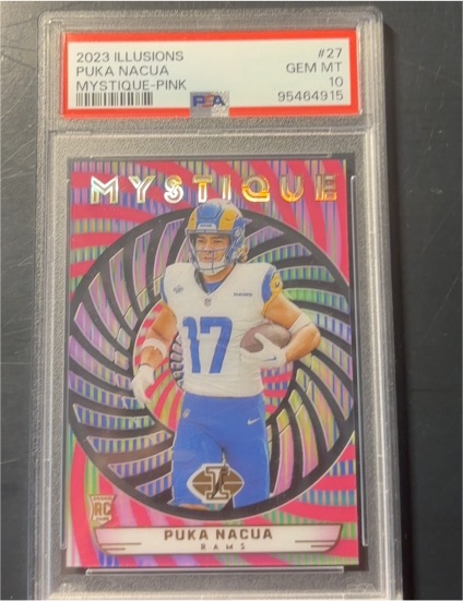 2023 Panini Illusions #27 Puka Nacua Mystique Pink — front