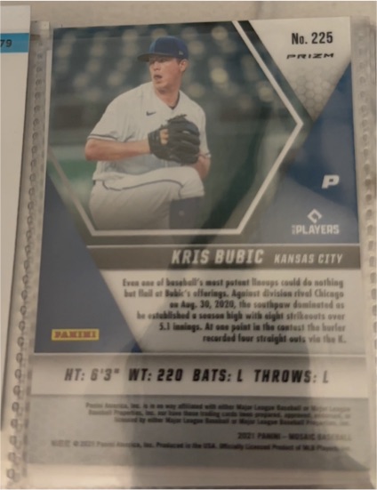 2021 Panini Mosaic #225 Kris Bubic — front