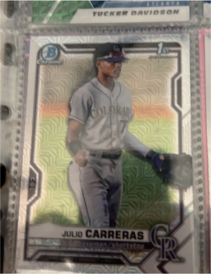 2021 Bowman Chrome #BCP-69 Julio Carreras — front