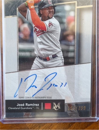 2024 Topps Museum Collection Archival Autograph #AA-JRA José Ramírez — front