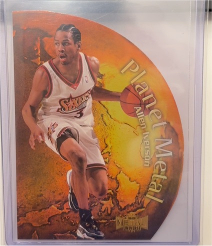 1998 Skybox Metal Universe Planet Metal #12 Allen Iverson — front