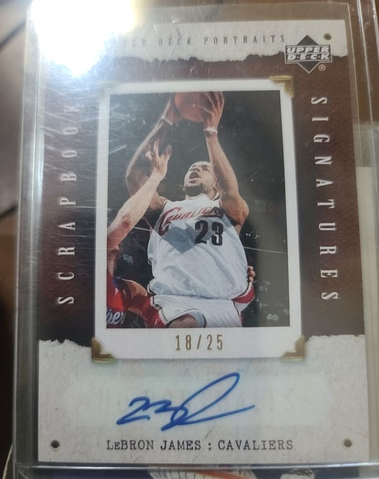 2003 Upper Deck Portraits Scrapbook Signatures #SB-LJ LeBron James — front