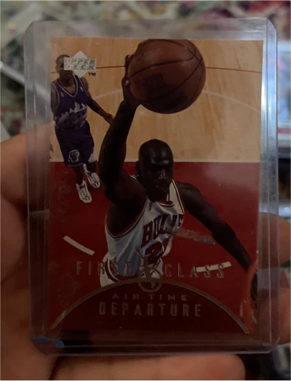 1997-98 Upper Deck #AT10 Michael Jordan Air Time First Class — front