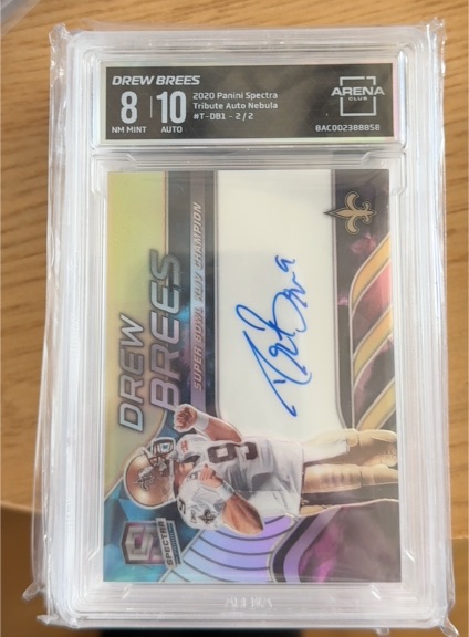 2020 Panini Spectra Tribute Auto Nebula #T-DB1 Drew Brees — front