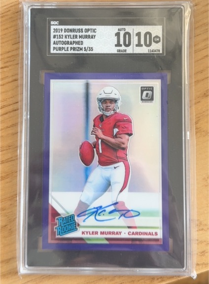2019 Donruss Optic #152 Kyler Murray Purple Prizm Autograph — front
