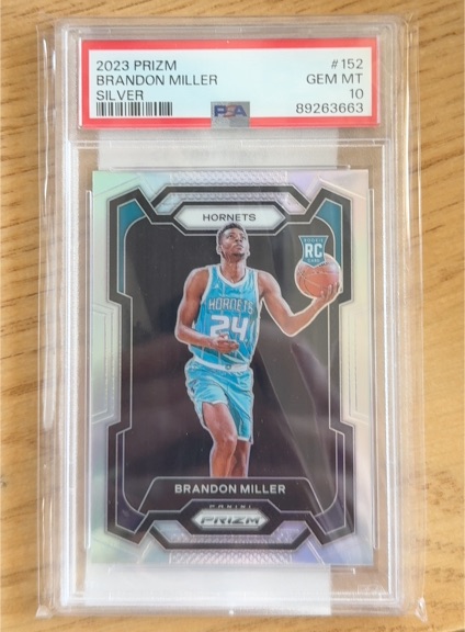 2023 Panini Prizm #152 Brandon Miller Silver Prizm Rookie Card — front