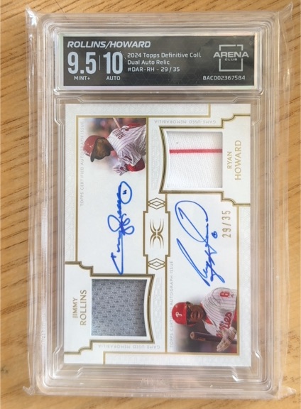 2024 Topps Definitive Collection Dual Auto Relic #DAR-RH Jimmy Rollins/Ryan Howard — front