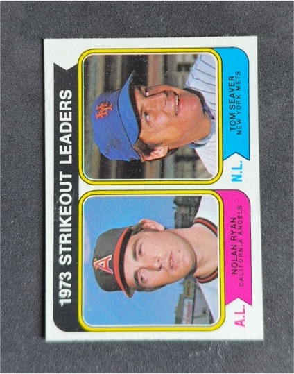 1974 Topps #207 1973 Strikeout Leaders Nolan Ryan Tom Seaver — front
