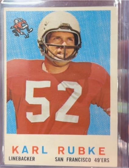 1959 Topps Football #112 Karl Rubke — front