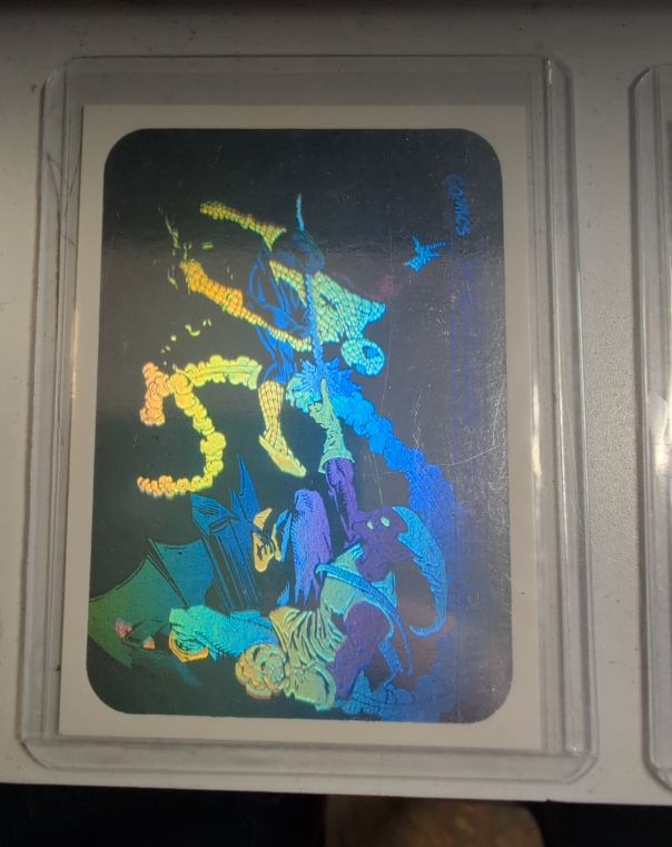 1990 Marvel Universe Hologram #MH5 Spider-Man vs. Green Goblin — front