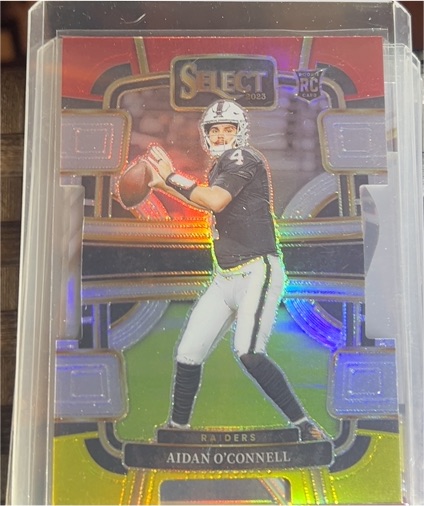 2023 Panini Select #58 Aidan O'Connell Concourse Black & Red Die-Cut Rookie Card — front