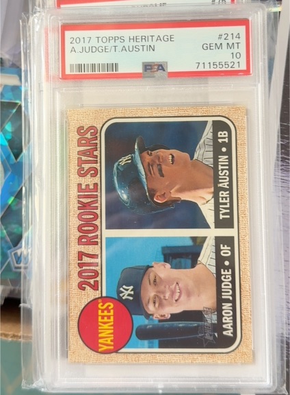 2017 Topps Heritage #214 Aaron Judge/Tyler Austin Rookie Stars — front