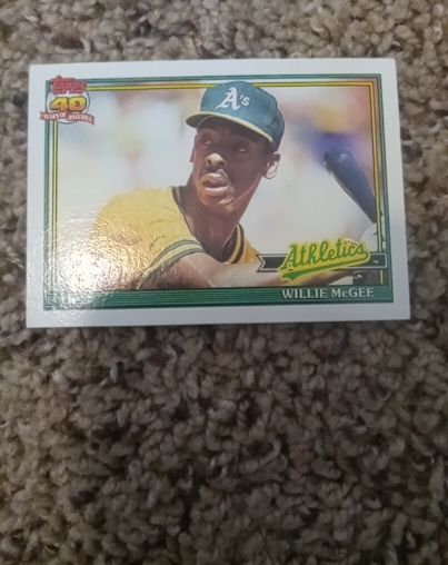 1991 Topps #380 Willie McGee — front