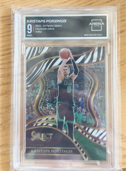 2023-24 Panini Select #262 Kristaps Porzingis Courtside Zebra — front
