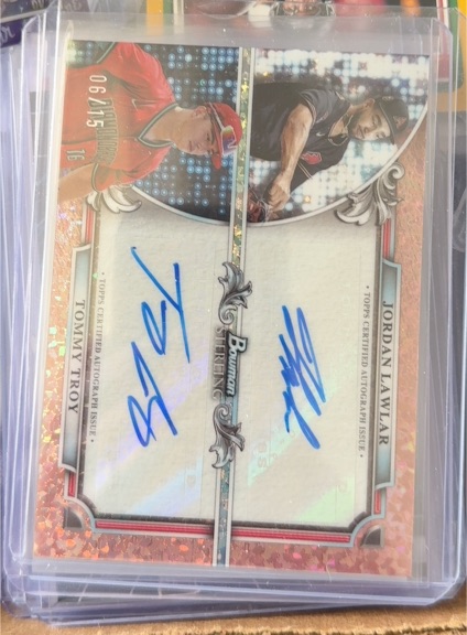 2024 Bowman Sterling Dual Autograph #06/75 Tommy Troy / Jordan Lawlar — front