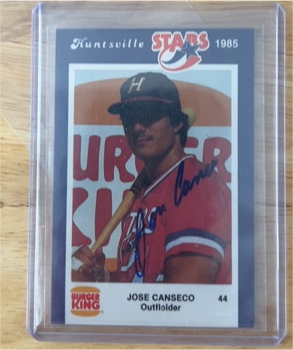 1985 Burger King Huntsville Stars #44 Jose Canseco — front