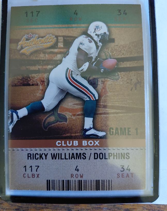 2003 Fleer Authentix #117 Ricky Williams Club Box — front