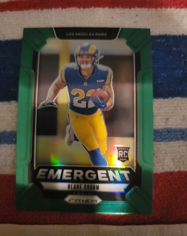 2024 Panini Prizm #10 Blake Corum Emergent Green Prizm — front
