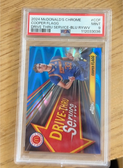2024 Topps Chrome McDonald's #COF Cooper Flagg Drive Thru Service Blue Raywave — front