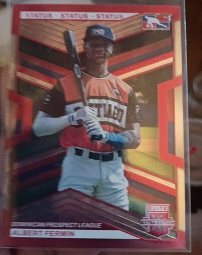 2023 Panini Elite Extra Edition #179 Albert Fermin Status Orange — front