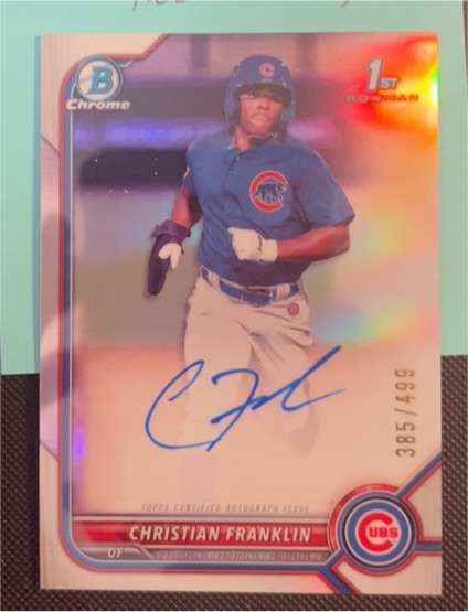 2022 Bowman Chrome #CPA-CF Christian Franklin — front