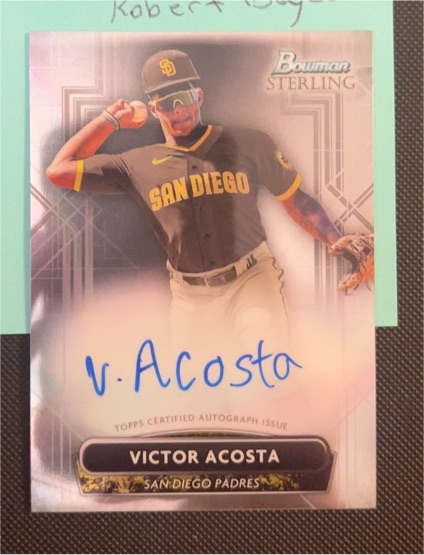 2022 Bowman Sterling Prospect Autographs #PA-VA Victor Acosta — front