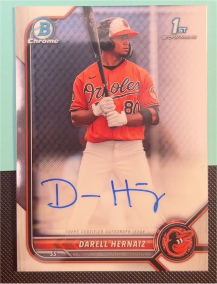 2022 Bowman Chrome #CPA-DHZ Darell Hernaiz — front