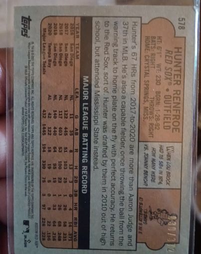 2021 Topps #578 Hunter Renfroe — front