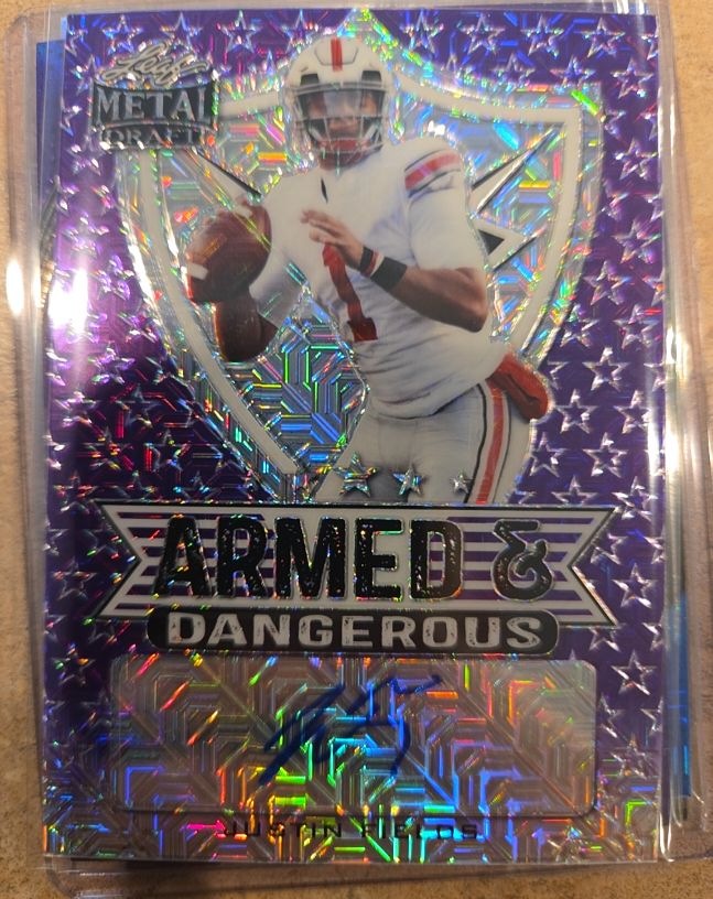 2021 Leaf Metal Draft Armed & Dangerous #AD-JF1 Justin Fields — front