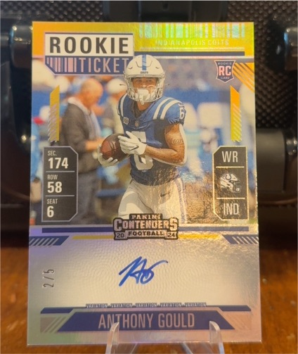 2024 Panini Contenders Football #174 Anthony Gould Rookie Ticket Variation Auto — front