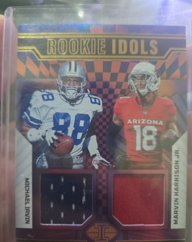 2024 Panini Illusions Rookie Idols Dual Memorabilia Michael Irvin Marvin Harrison Jr. — front