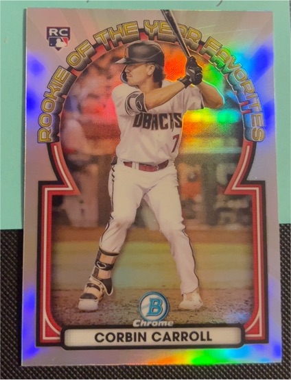 2023 Bowman Chrome Rookie of the Year Favorites #ROYF-1 Corbin Carroll — front