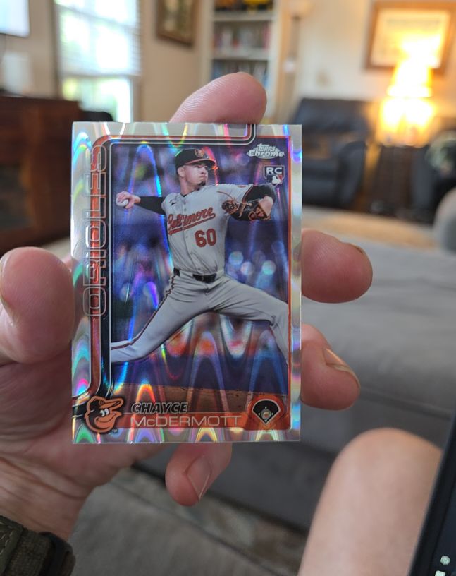 2025 Topps Chrome #266 Chayce McDermott Rookie RC Ray Wave Orioles — front