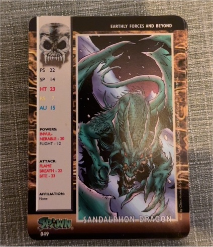 1995 Spawn Power Cardz #049 Sandalphon Dragon — front