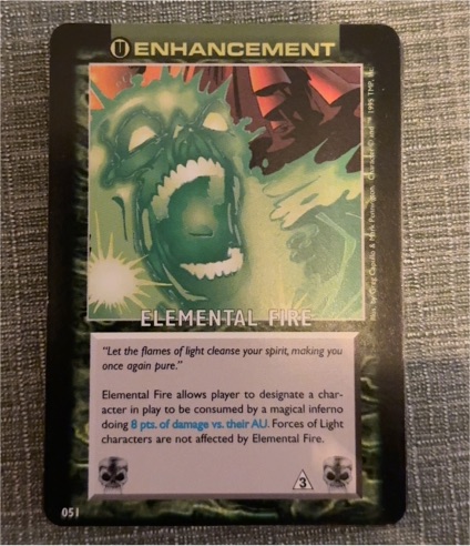 1995 Spawn Power Cardz Enhancement #051 Elemental Fire — front