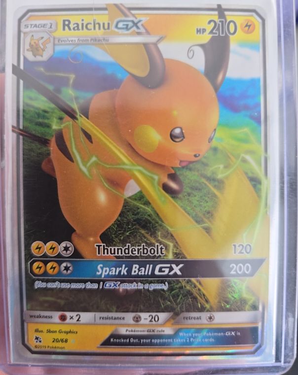 2019 Pokemon Sun & Moon Hidden Fates #20 Raichu GX — front
