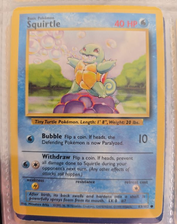 1999 Pokémon #63 Squirtle — front