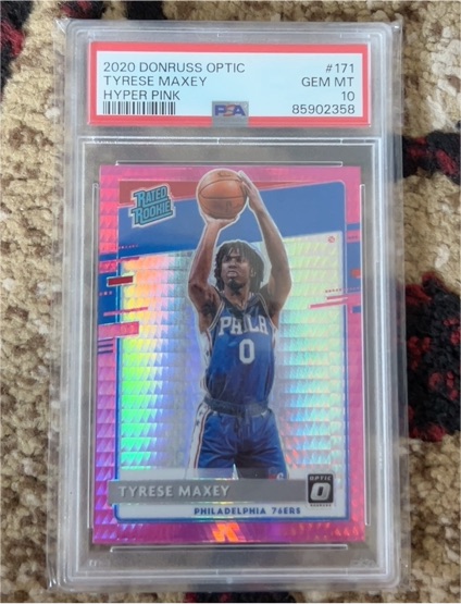 2020 Donruss Optic #171 Tyrese Maxey Hyper Pink — front