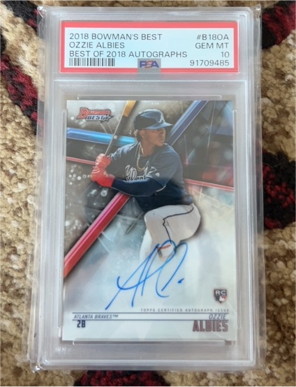 2018 Bowman's Best #B180A Ozzie Albies — front