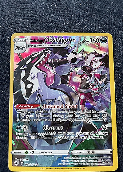 2022 Pokémon Astral Radiance TG10 Galarian Obstagoon — front