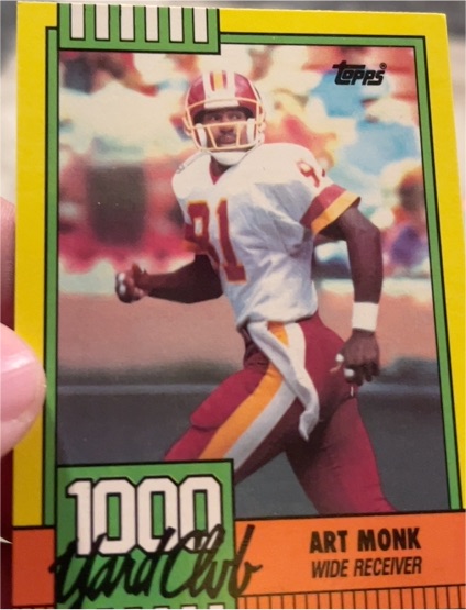 1990 Topps #16 Art Monk 1000 Yard Club — front