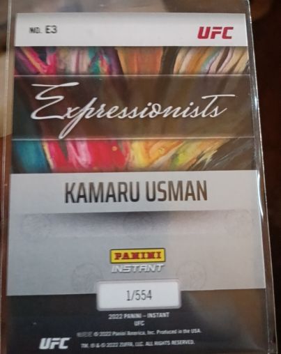 2022 Panini UFC Instant Expressionists #E3 Kamaru Usman — front