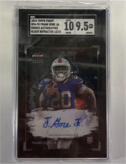 2024 Topps Finest RFA-FG Frank Gore Jr. Rookie Autographed Black Refractor #13/25 — front